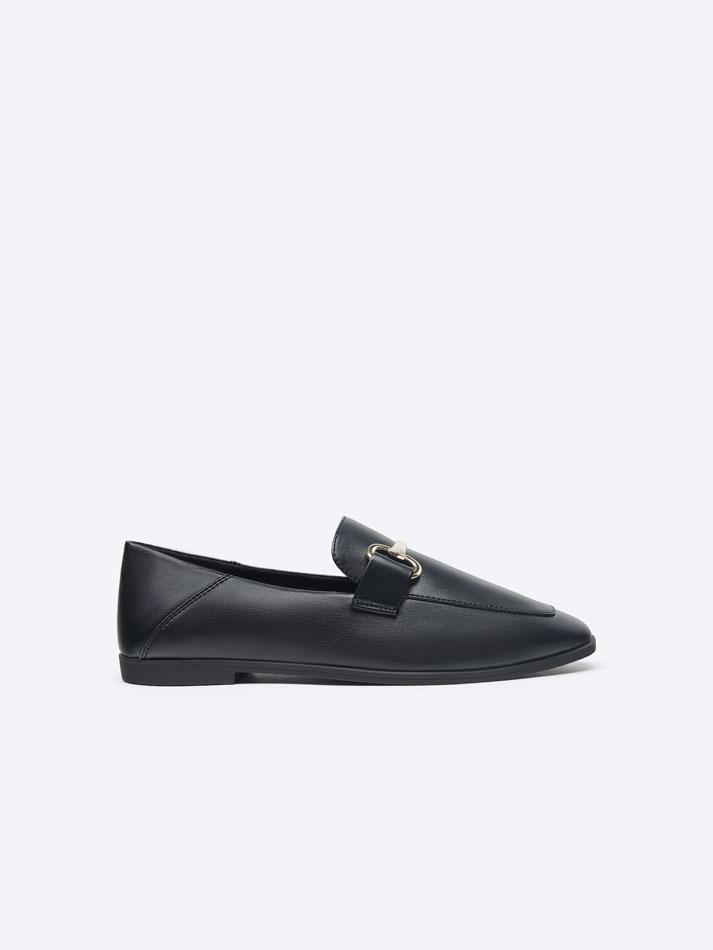 Mocassim plano e macio - Preto