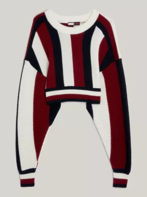 Suéter cropped Global Stripe REPREVE
