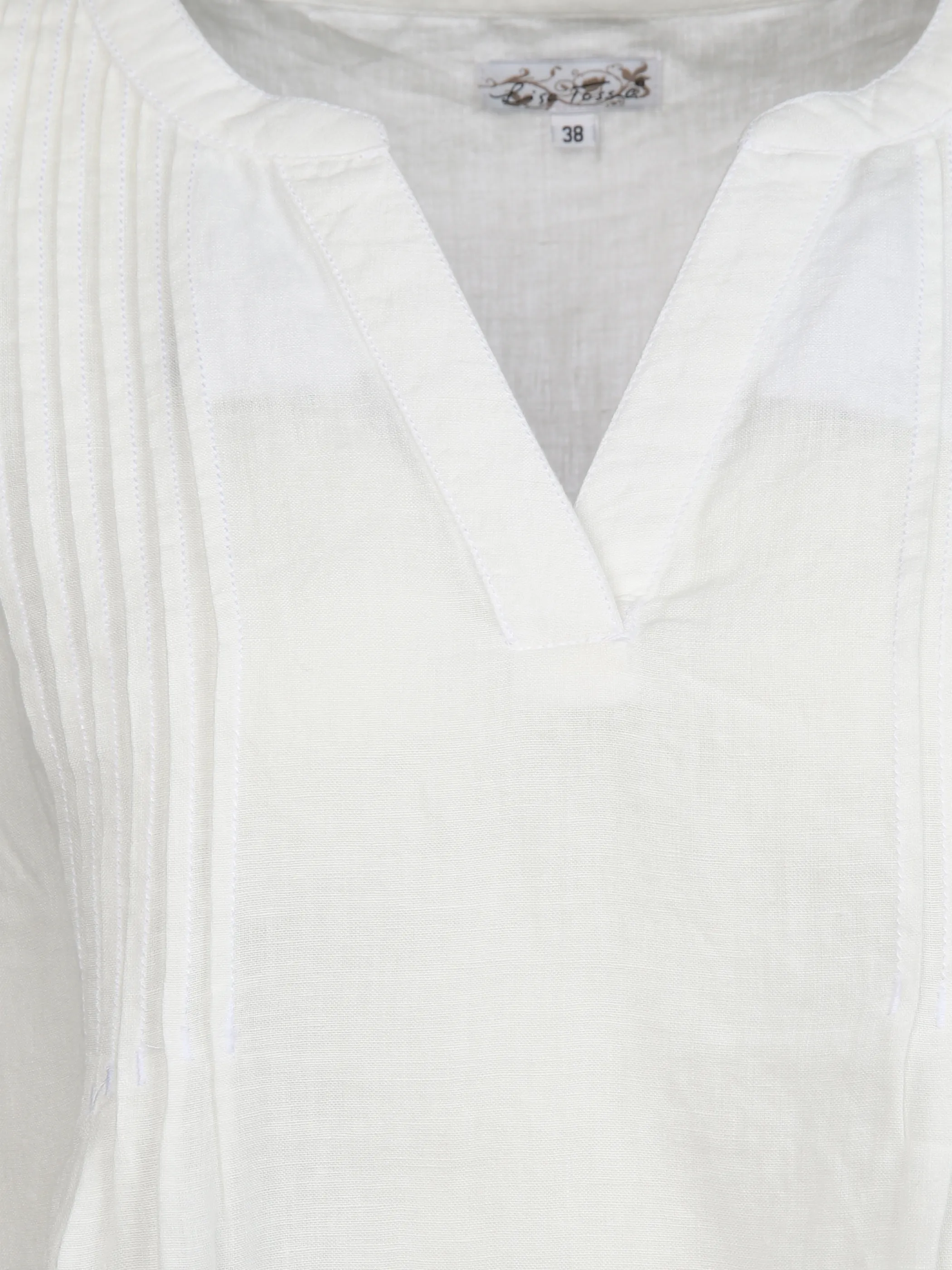 Damen Leinentop mit Biesen