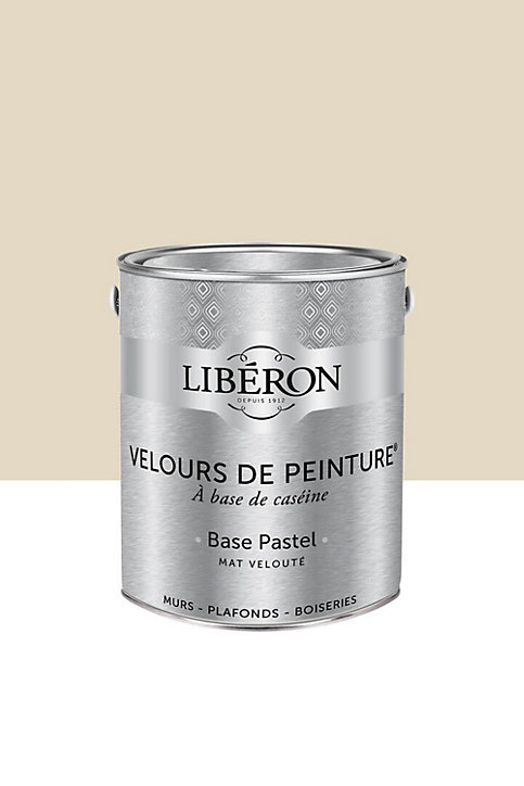 Peinture multisupport murs, plafonds et boiseries Velours de peinture beige jaune sabayon Libéron 2,5L