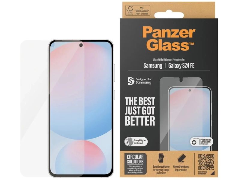 Panzerglass Displayschutz Ultra Wide Fit Galaxy S24 FE mit Display-Schutzfolie für das Samsung Galaxy S24 FE