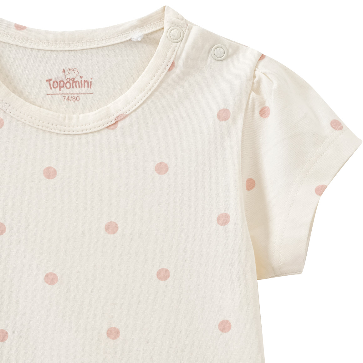 Topomini Baby T-Shirt mit Punkten weiss