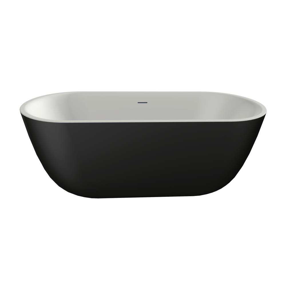 Xenz Humberto vrijstaand bad solid surface 170x70x65cm zwart/wit