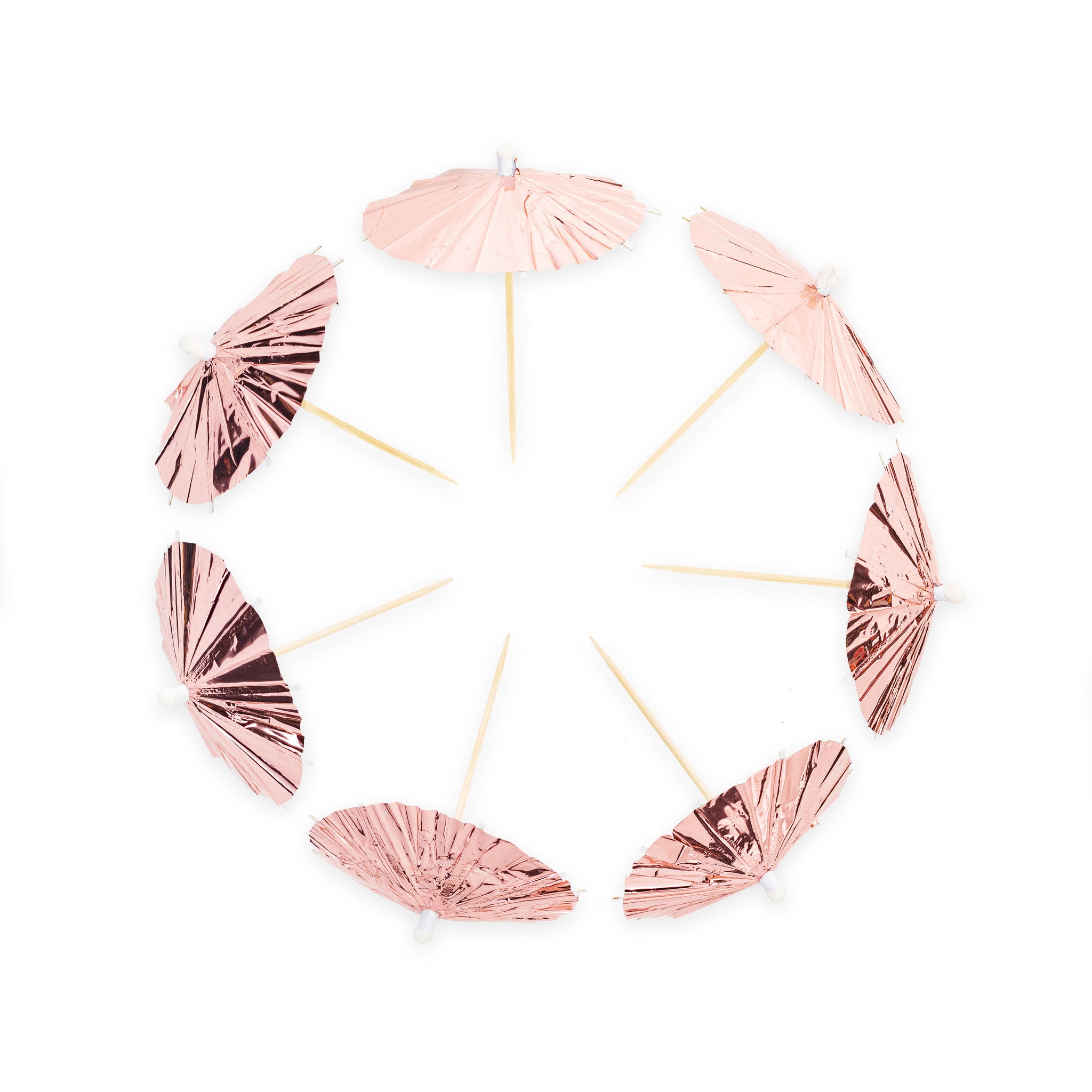 Rose Gouden Cocktailprikkers Parasol 10cm 10st