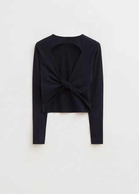 T-shirt met opening op de rug blauw (BLW.D)