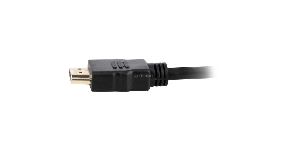SharkoonHigh Speed HDMI kabel met Ethernet  (Zwart, 5 meter, 4K, Verguld)