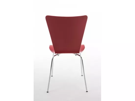 Lot de 2 Chaise de conférence - Bois & Nature - Rouge - Aaron