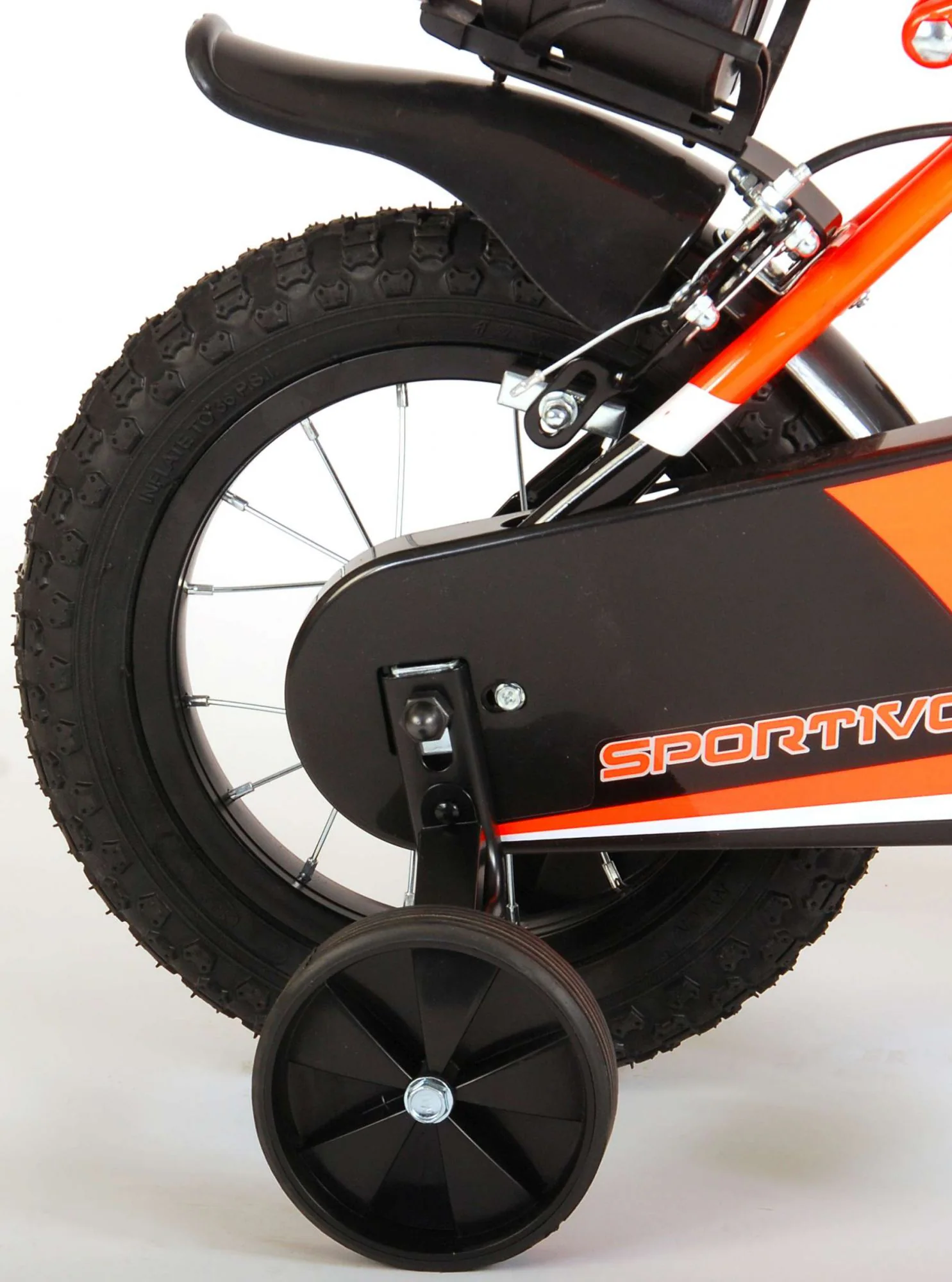 Kinderfahrrad Sportivo Jungen 12 Zoll Kinderrad Neon Orange Schwarz