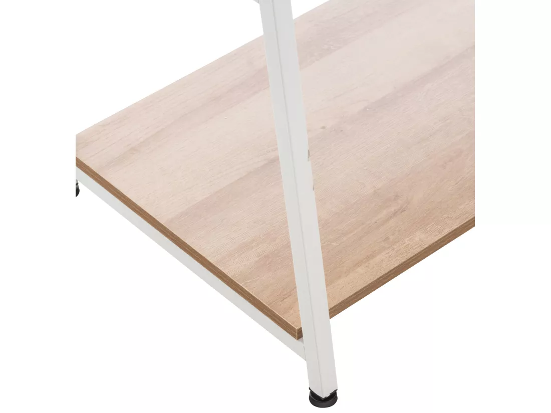 Portant à vêtement - Bois - 80 x 44 x 167cm - Nature / Blanc - Luton
