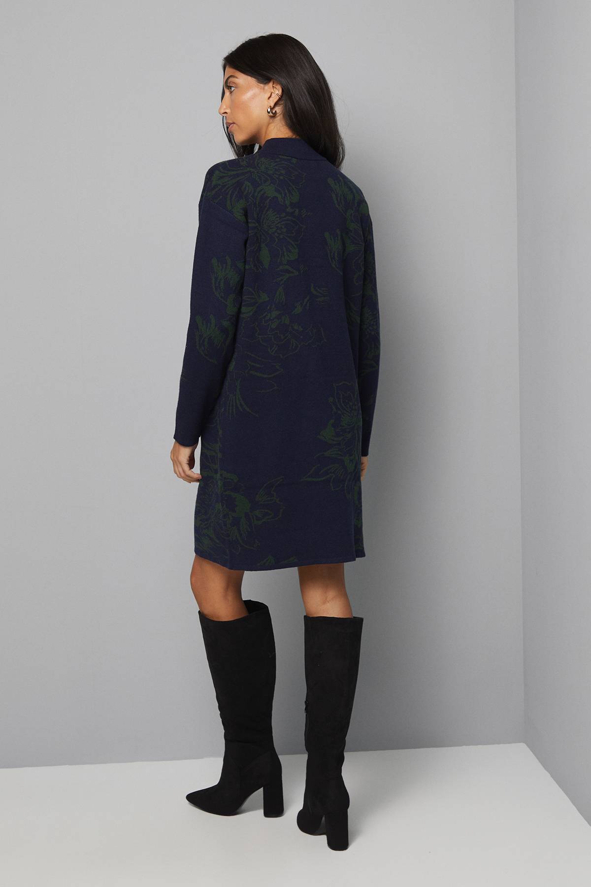 Wallis Robe Tricotée à Motif Jacquard Floral