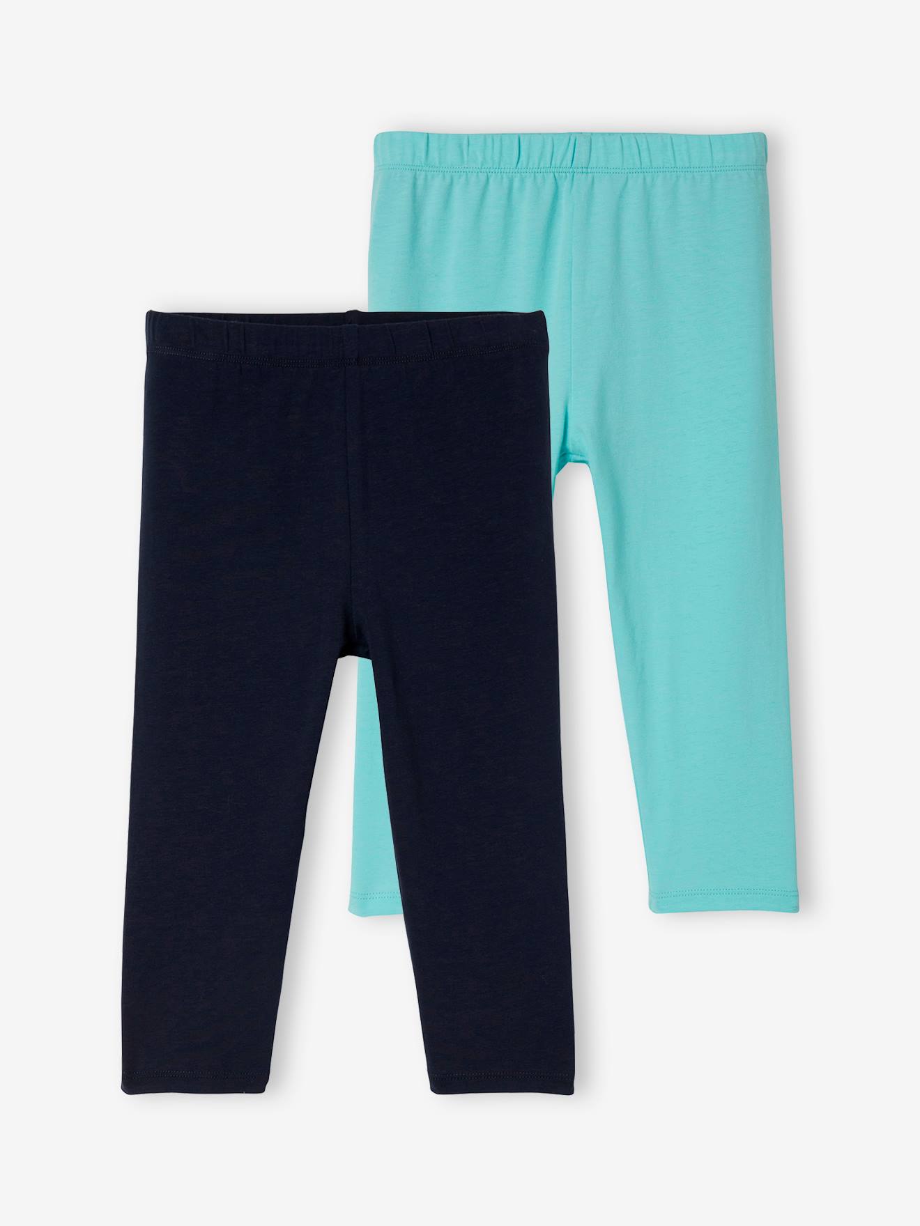 Conjunto de 2 leggings lilás de comprimento médio para meninas
