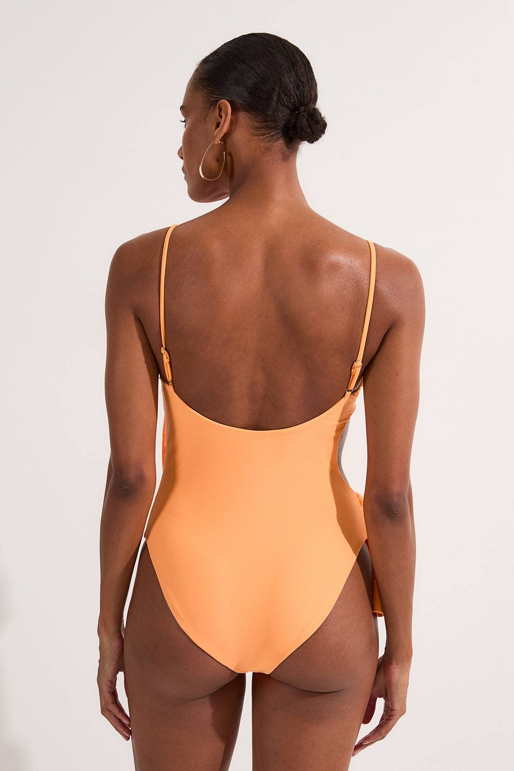 KarenMillen Maillot de bain jambe haute à volants dramatiques et à brides