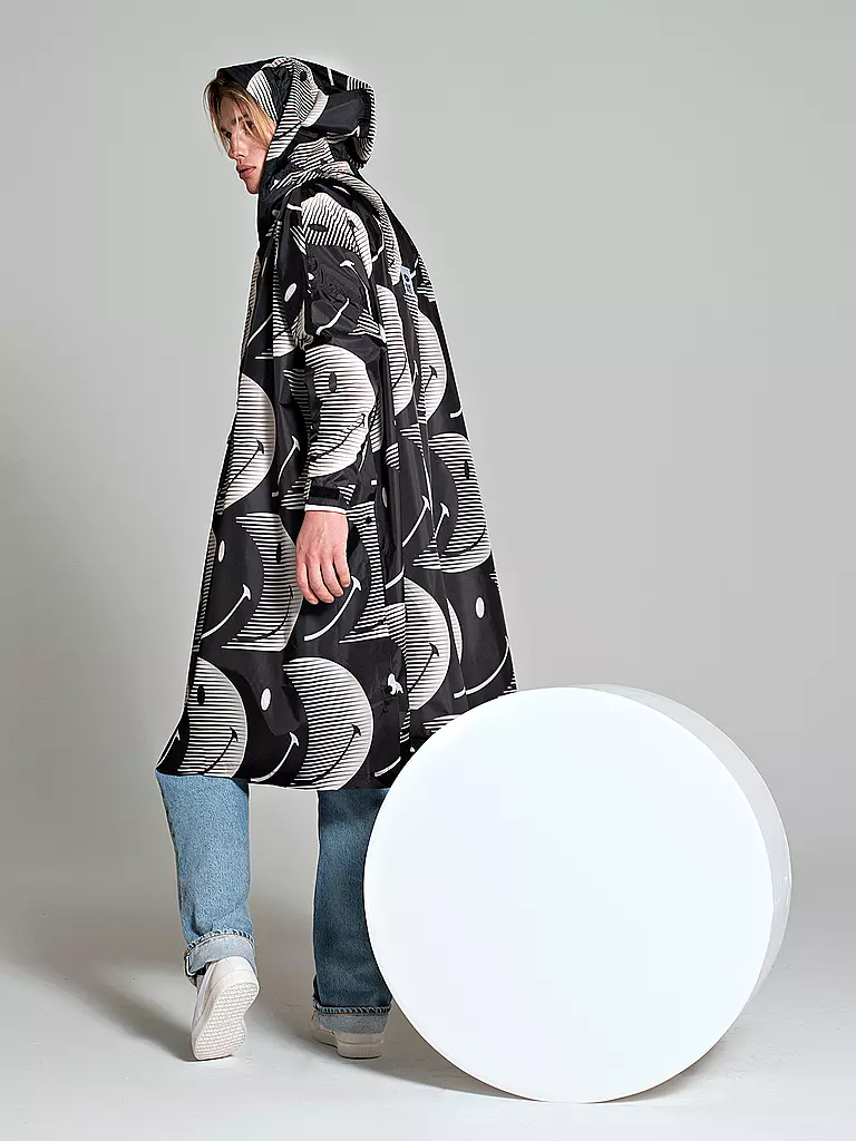 RAINKISS Regenjacke - Regenponcho HALF MOON SMILE schwarz