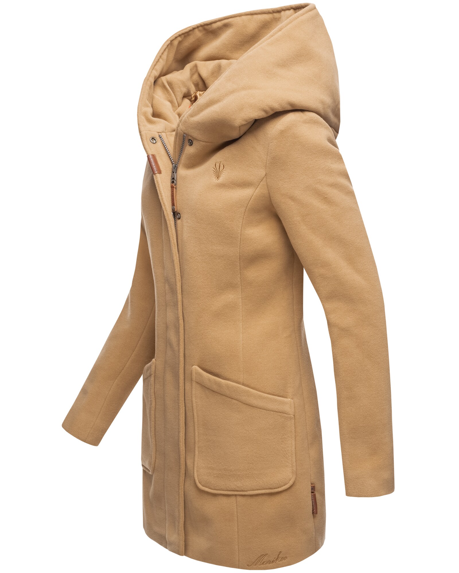 MARIKOO Damen Hochwertiger Wintermantel Mantel Trenchcoat Mit Kapuze Maikoo