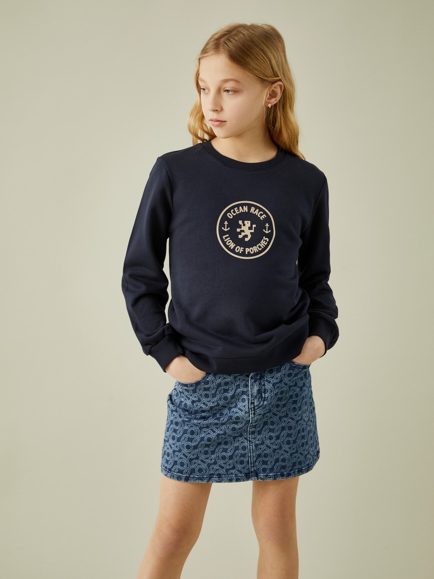 Sweater manga comprida com estampado
