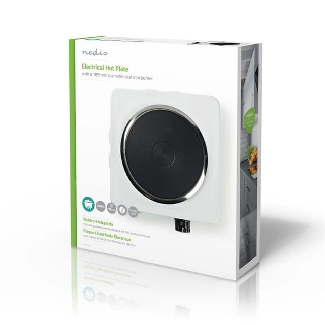 Nedis Elektrisk Kogeplade | Kogeplader: 1 | 1500 W | Overophedningsbeskyttelse | Hvid