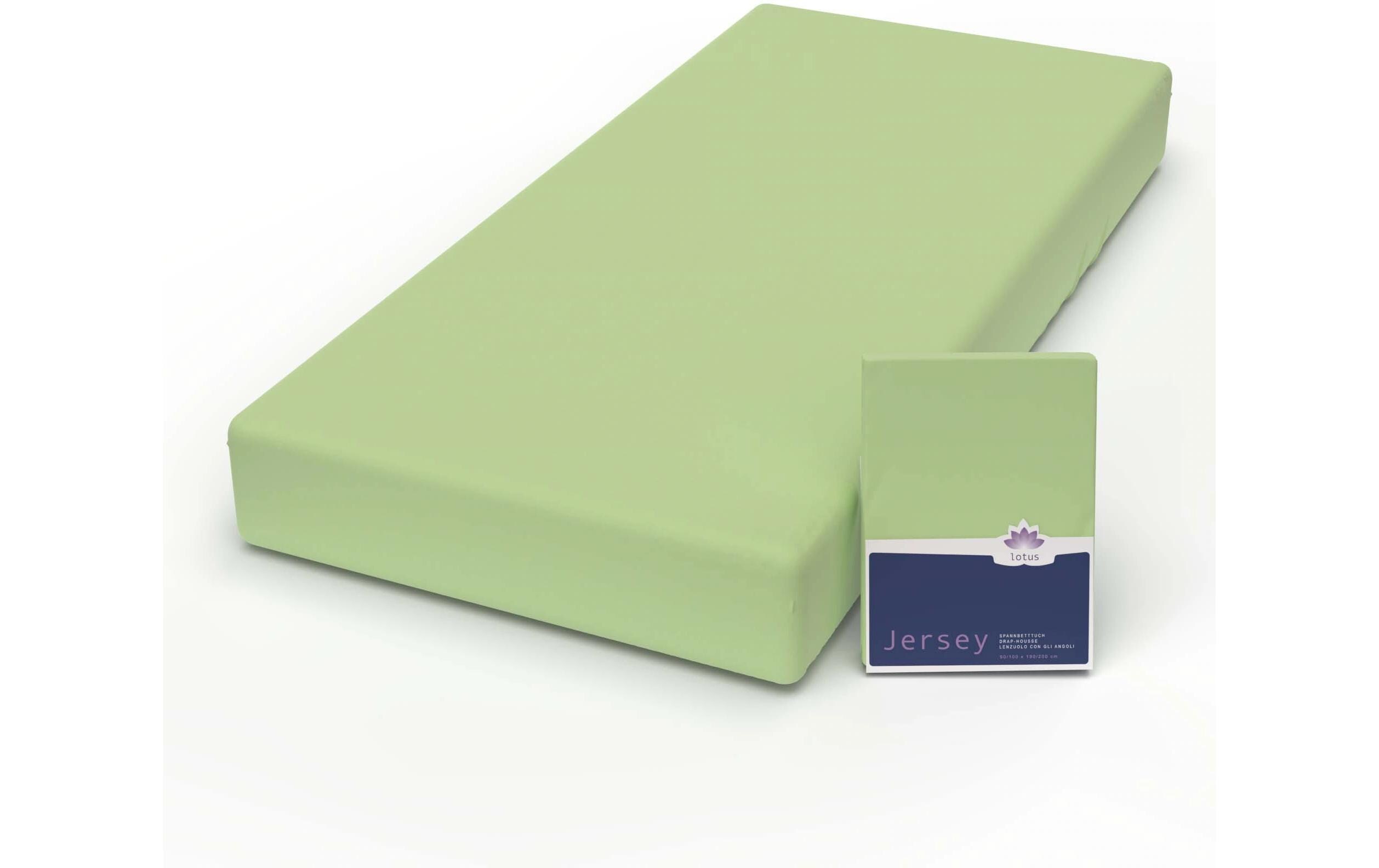 Fixleintuch Jersey Comfort 180 x 200 cm, ApfelgrünJersey Spannbetttuch aus 100% Baumwolle