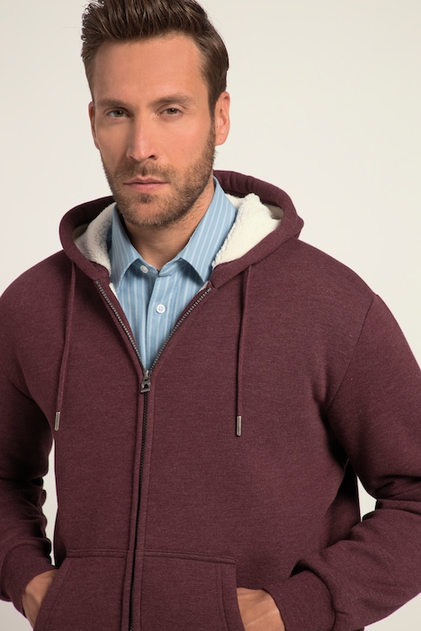 JP 1880 Hoodiejacke, Outdoor, Sweatjacke, Kapuze, Teddyfutter, Zipper, bis 8 XL