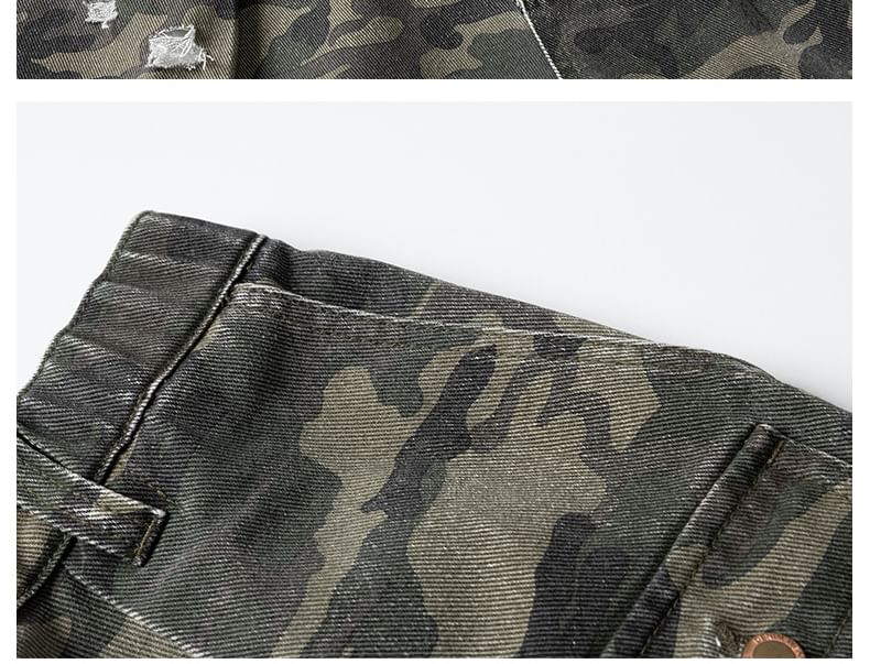 Shineon Studio - Camouflage Cargo Shorts met hoge taille