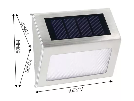 Applique solaire en acier inoxydable 20 lumens - L. 10 x H. 8.2 cm SKAGEN