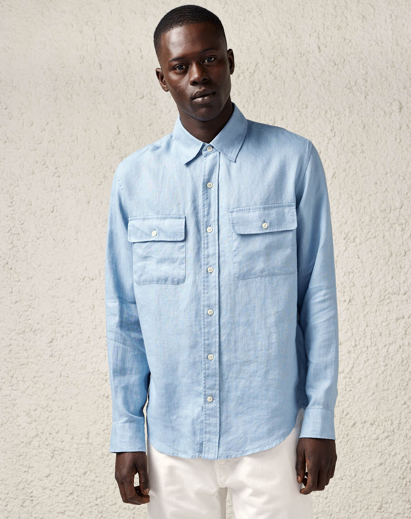 Bellerose Chemise casual 100% Lin Forest bleu clair