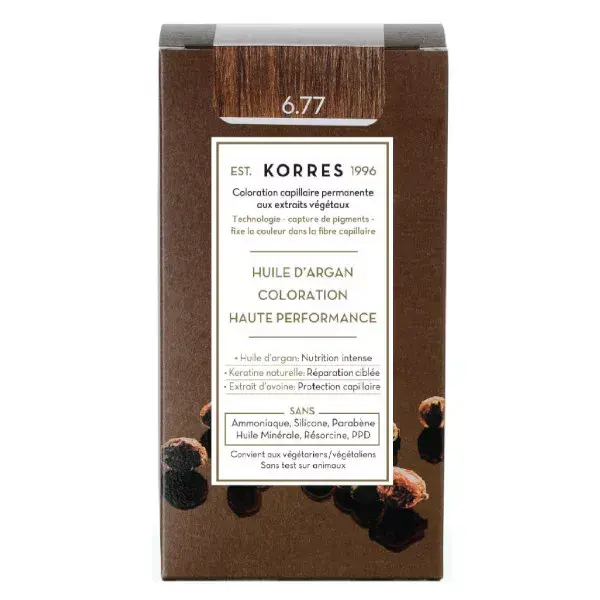 Korres Capillaire Coloration Permanente Blond Foncé Marron Intense 6.77