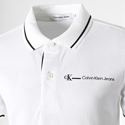 Polo Manches Courtes Enfant Lined Logo 1313 Blanc
