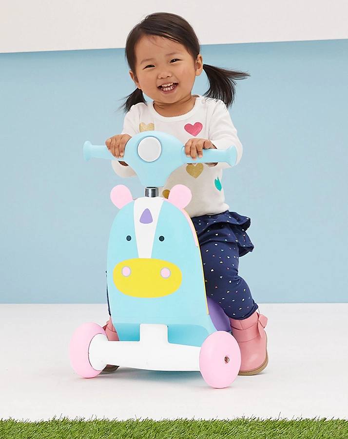 Scooter/Lauflernwagen ZOO RIDE ON 3-in-1 – EINHORN in hellblau/lila