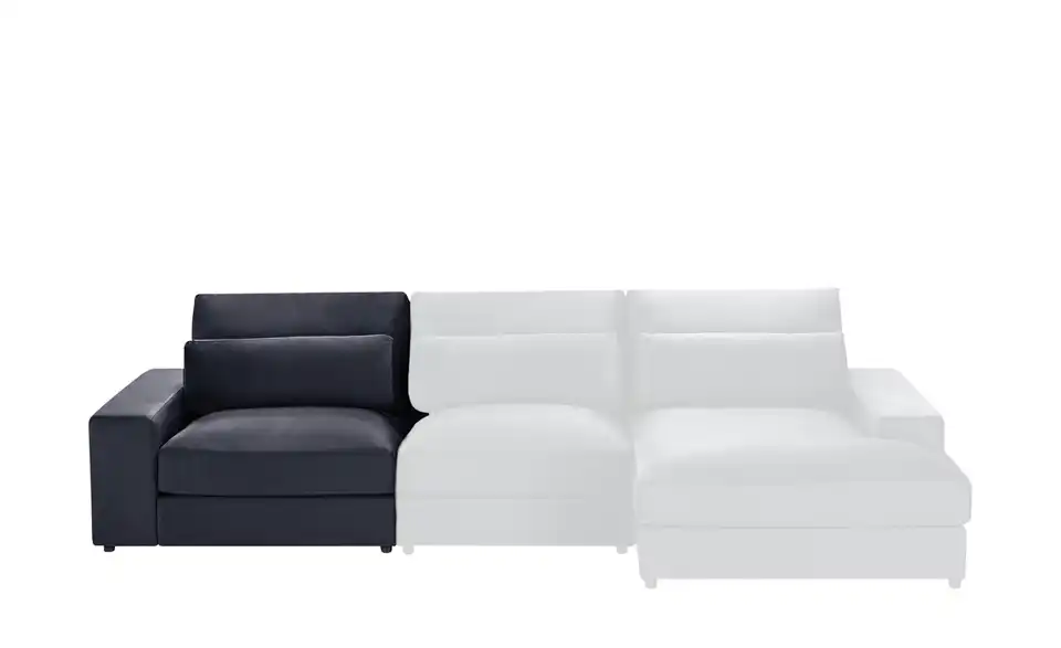 Element Branna Anthrazit Samt mit Armlehne links