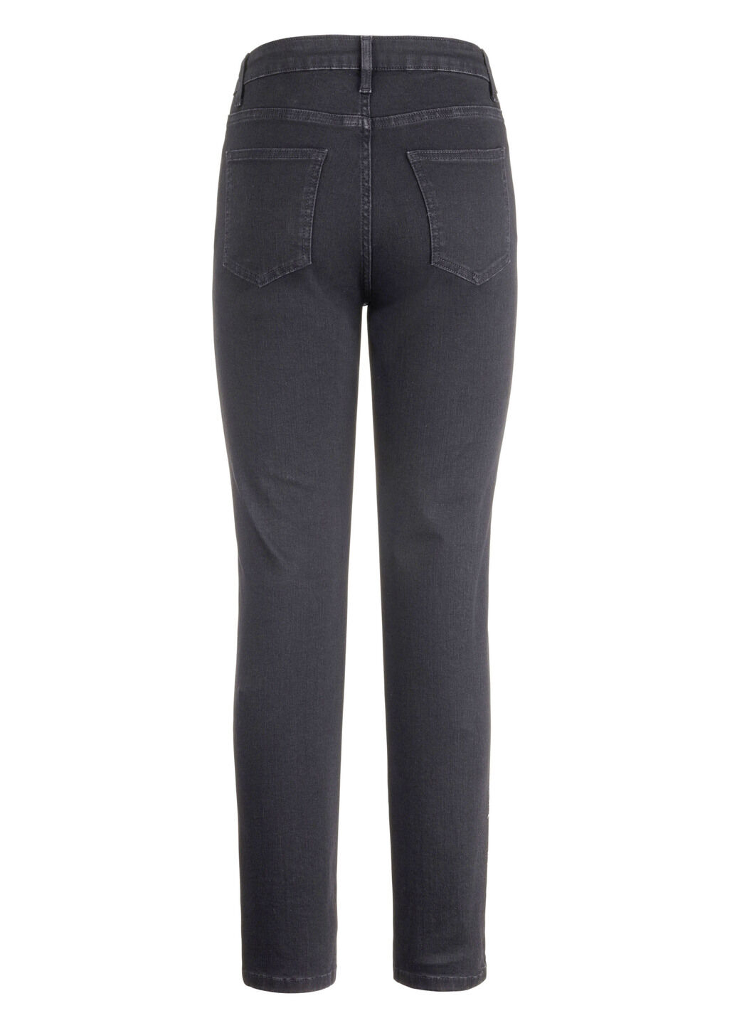 Jeans mit handbemalten, floralen Motiven