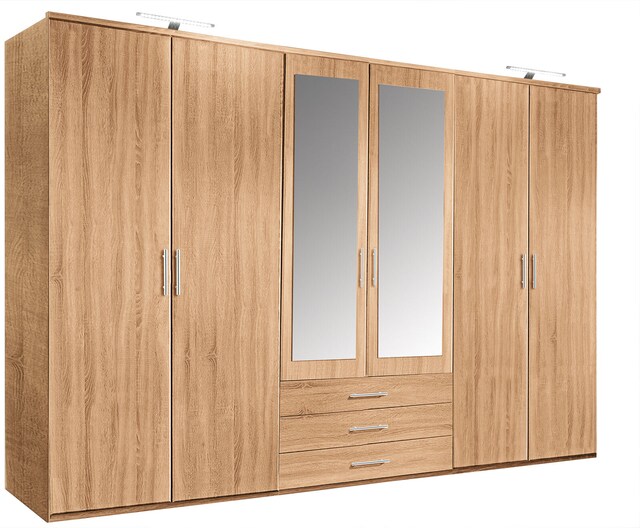 Drehtürenschrank Ben Eiche sägerau Nachbildung ca. 270 x 210 x 58 cm