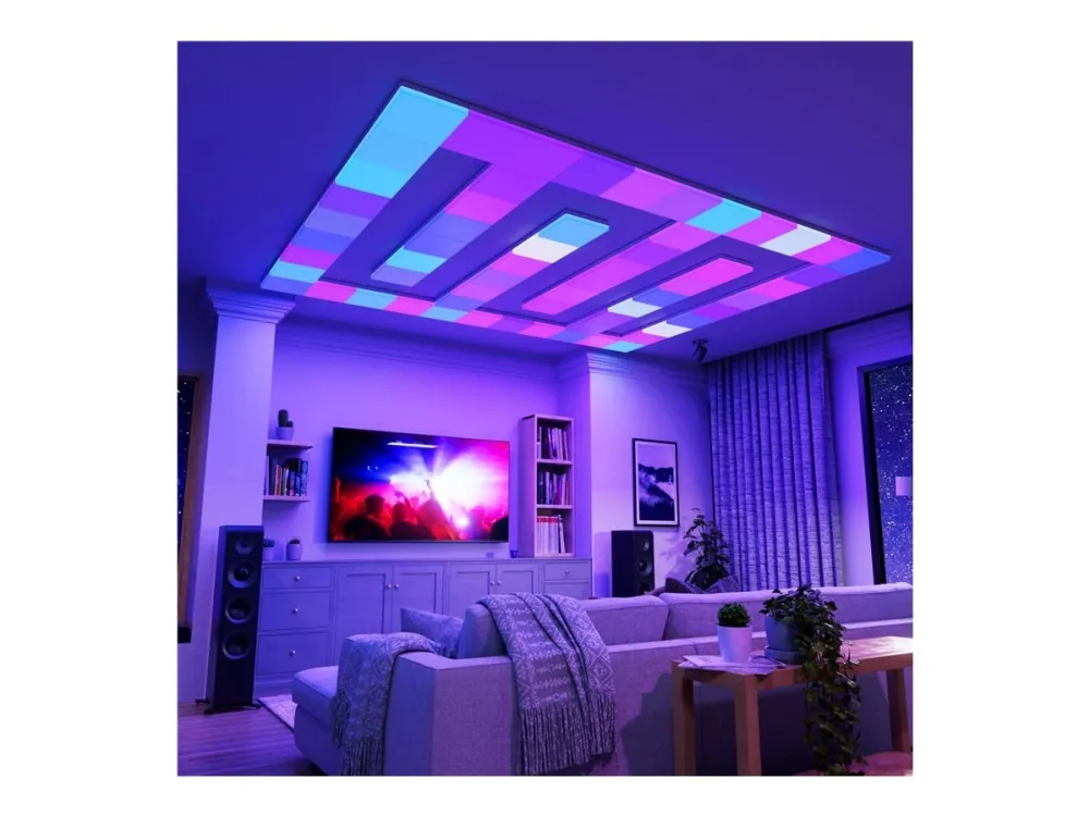 Nanoleaf Skylight Starter Kit - Loftslyspanel - LED - 300 x 300 mm - total: 50 W - RGB/varmt til køligt hvidt lys - 2700-6500 K - kvadrat (pakke med 3)