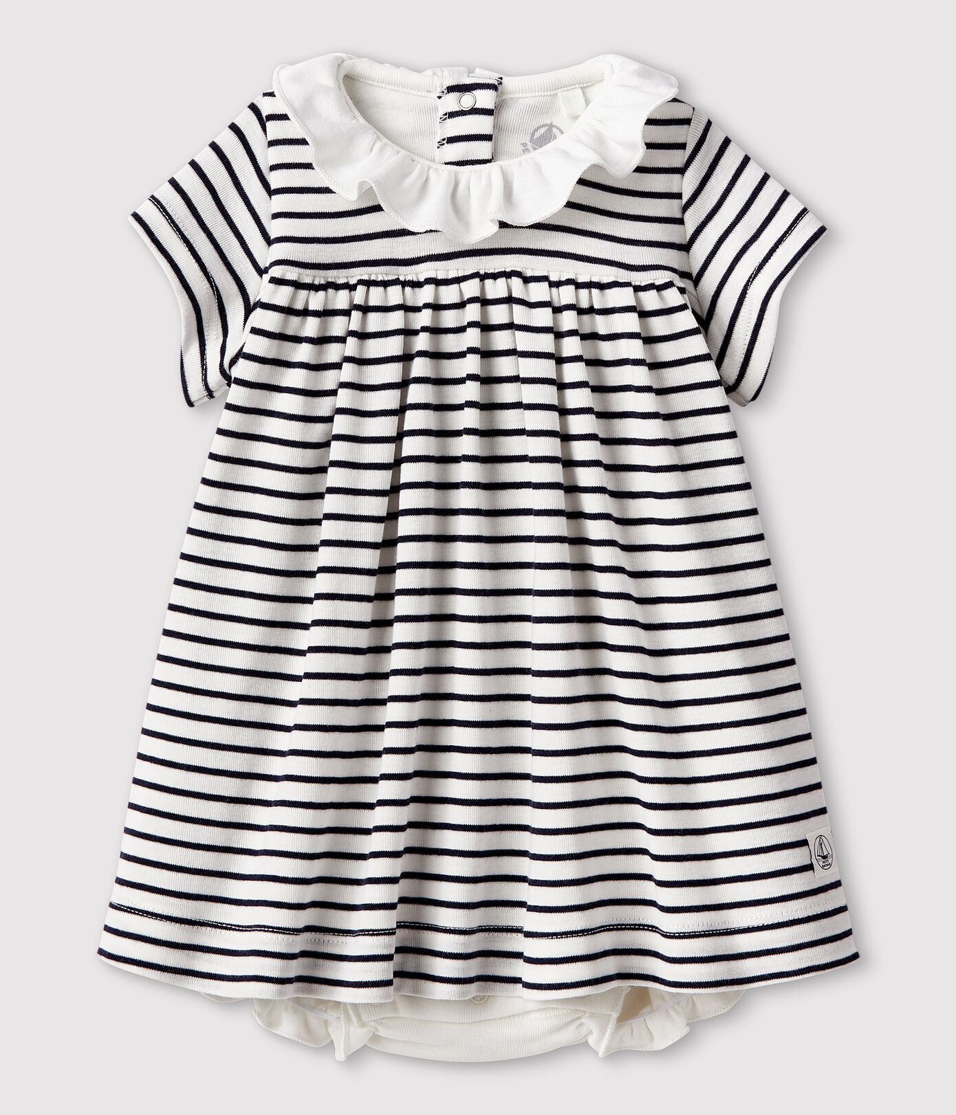 Robe body manches courtes bébé fille en côte