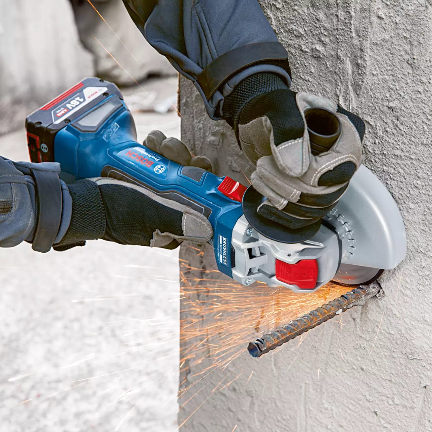 Bosch GWX 18V-7 18V Li-Ion accu haakse slijper body in L-Boxx - 125mm - koolborstelloos