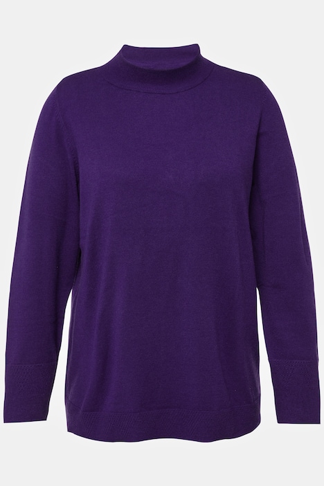 Pullover, Stehkragen, Langarm, Rippbündchen