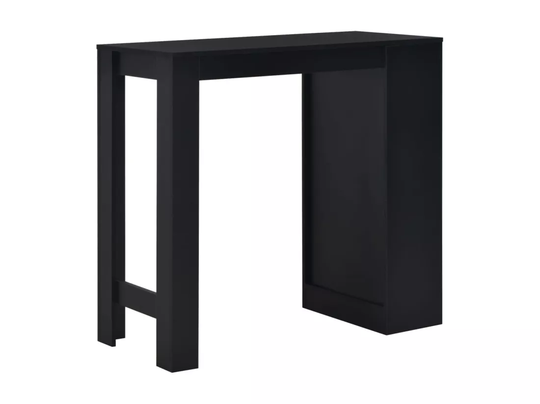 Table de bar avec étagère Noir 110x50x103 cm