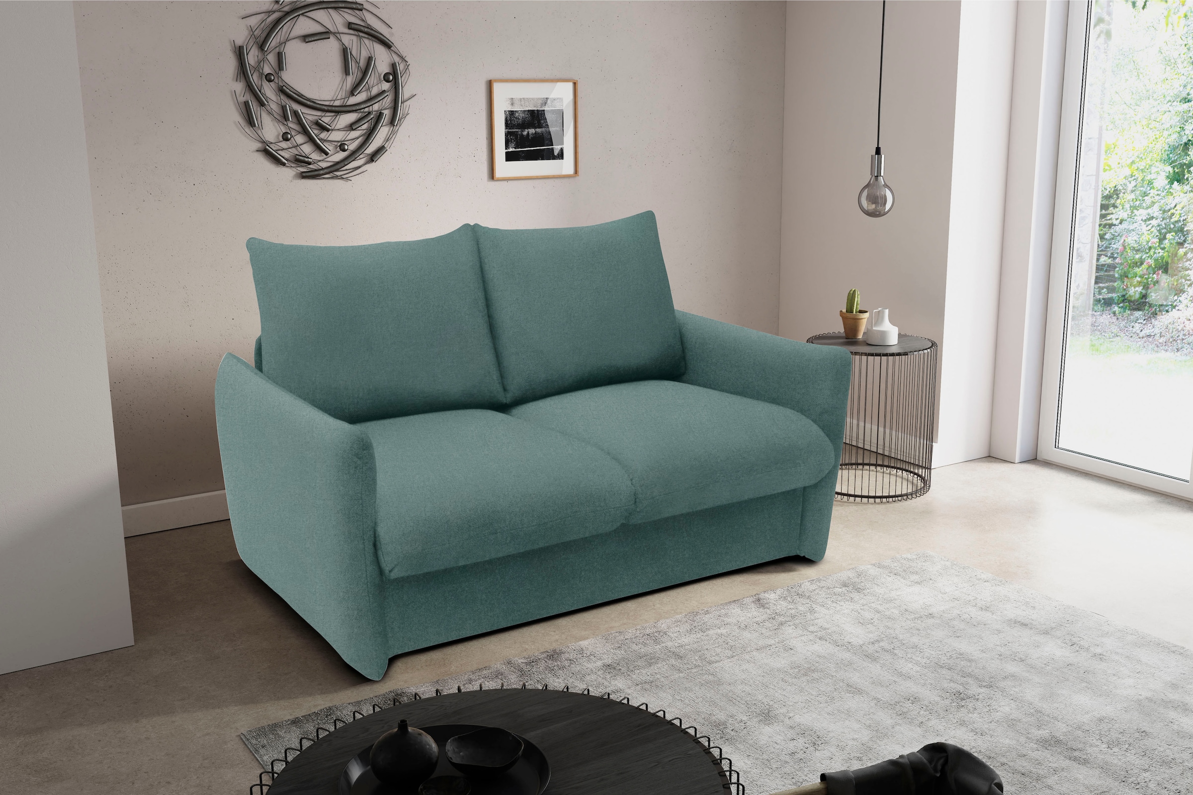 DOMO collection Schlafsofa »700023 Schlaffunktion, Federkern, 2-Sitzer, stabile Liegefläche« Sitzflächen einzeln ausklappbar zum Schlafen, Relaxen und Entspannen