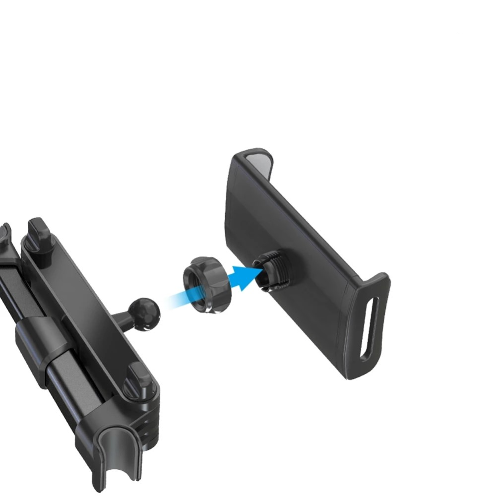 Universal Auto KFZ Rücksitz Kopfstützen Halterung für Smartphones / Tablets 12-19cm - Schwarz