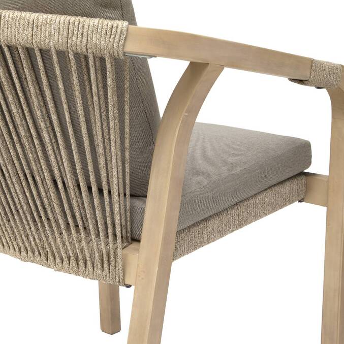 Fauteuil de jardin PAPOUASIE Taupe & Acacia