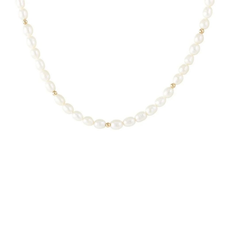 Collier Or Jaune et Perles