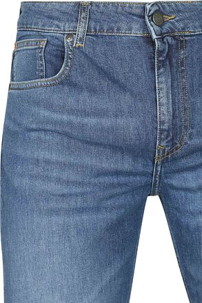 MUD Jeans Denim Regular Bryce Indigo Blauw Bryces mid straight cassie authentic indigo kopen