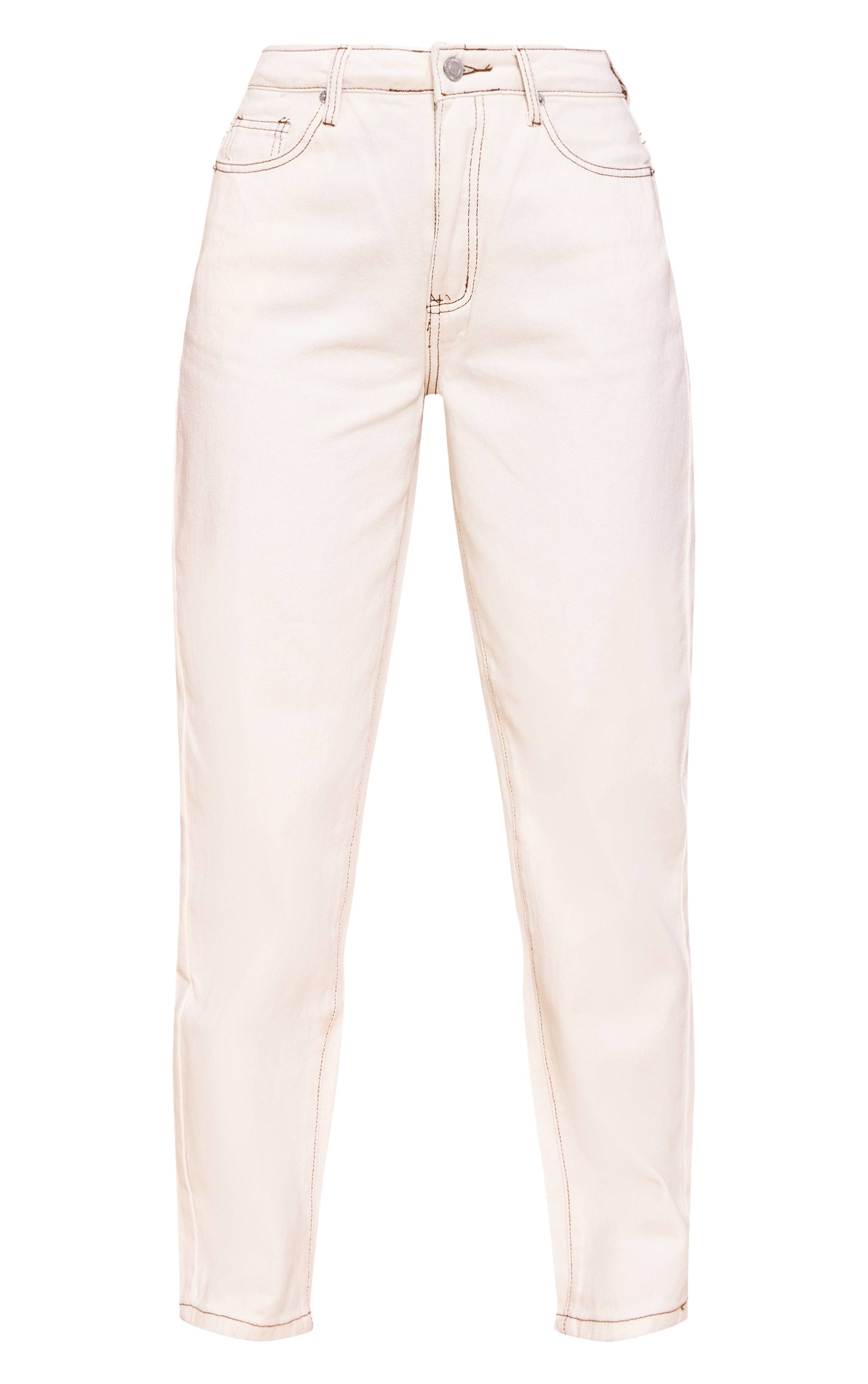 Ecru Jean Mom Taille Haute