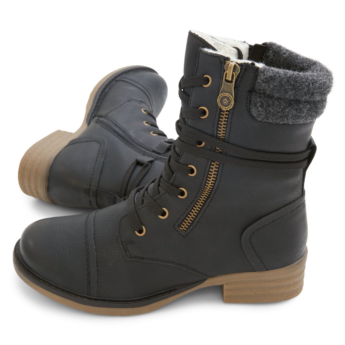 BANFF TRAIL-Cadardosa-Bottes mi-mollet - Talon plat - Noir