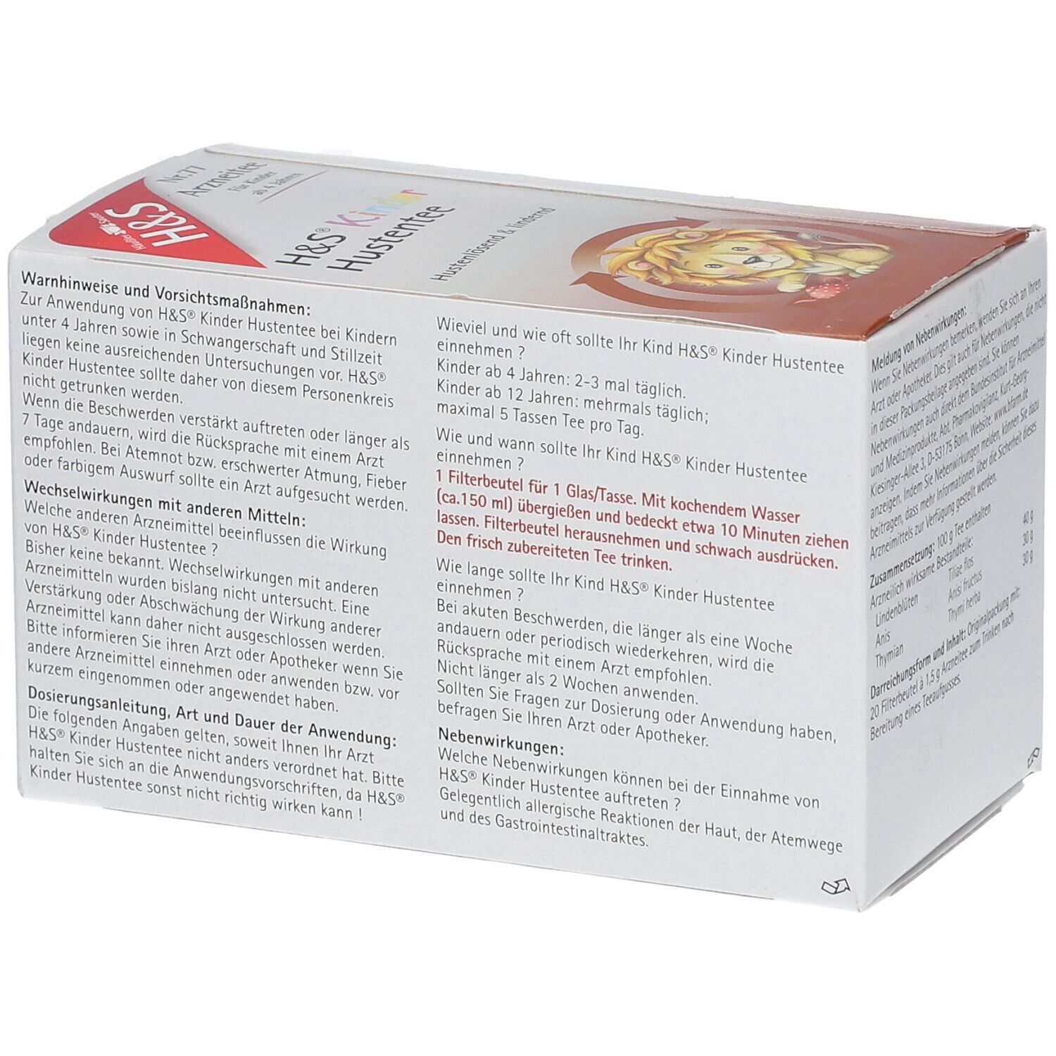 H&S® Kinder Hustentee