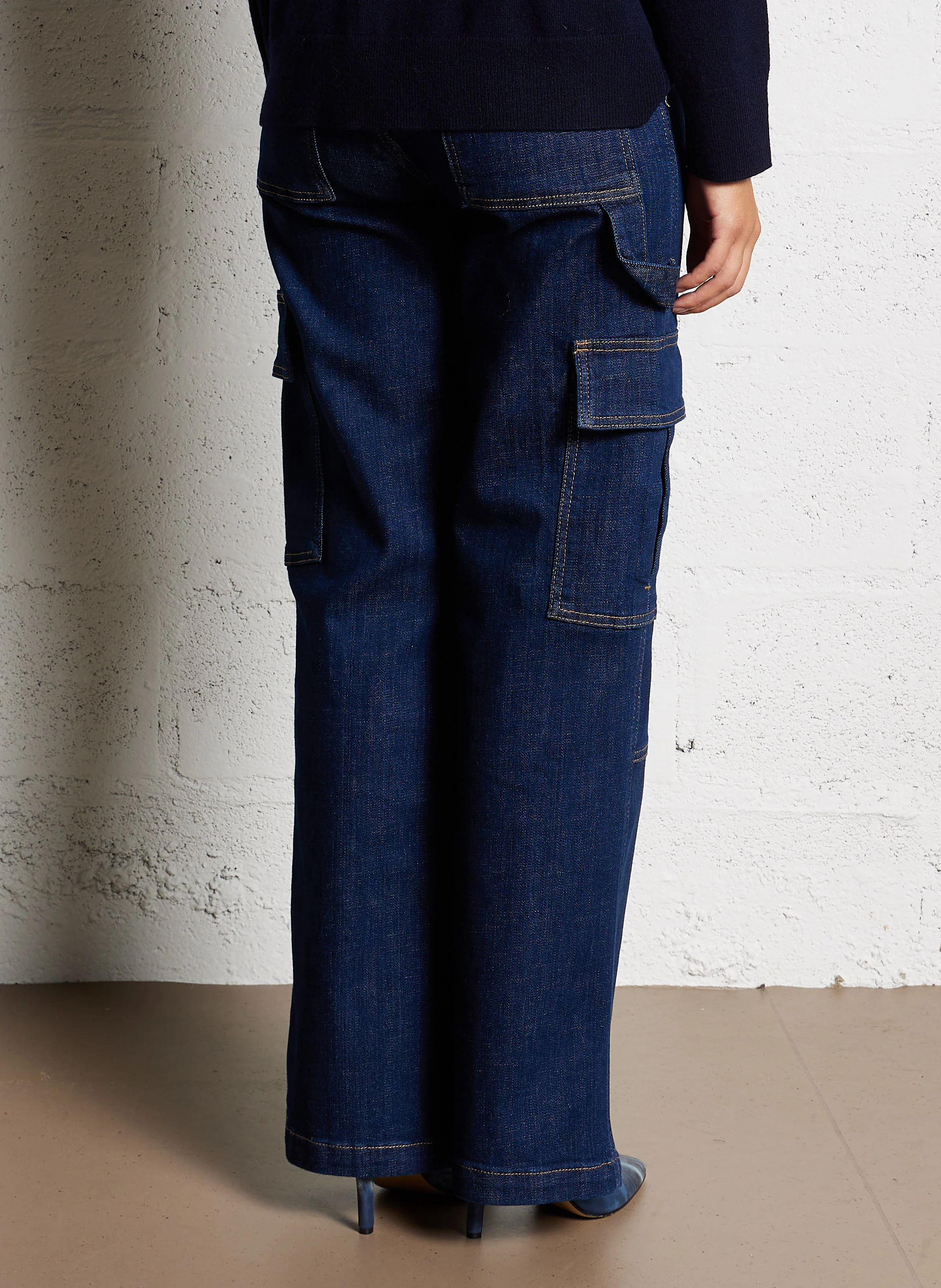 Jean cargo en coton mélangé | Bleu