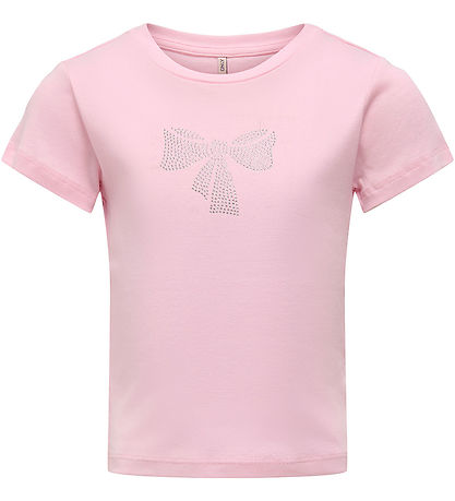 Kids Only T-Shirt - KogKira - Rosalöffler/Bow m. Glitzerstein