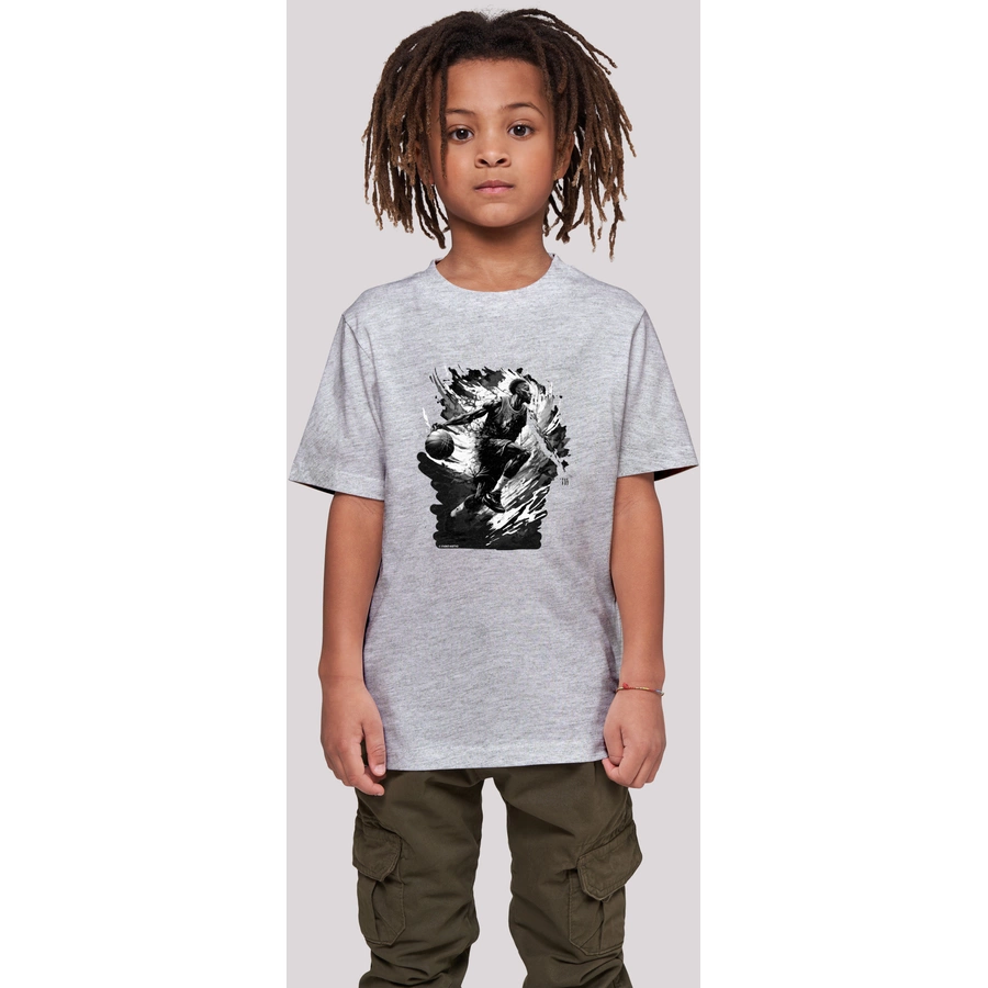 F4NT4STIC T-Shirt Basketball Splash Sport  UNISEX heather grey