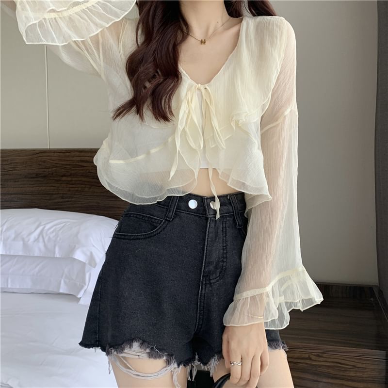 Malrowe - V-hals effen blouse
