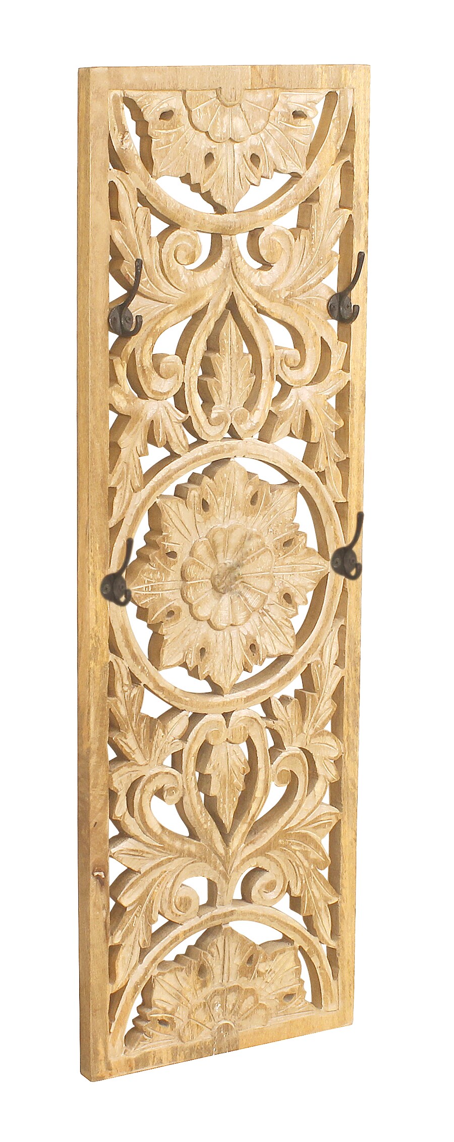 Garderobenpaneel Lakadee Mangoholz Haken Wandgarderobe Flur Garderobe Wandpaneel
