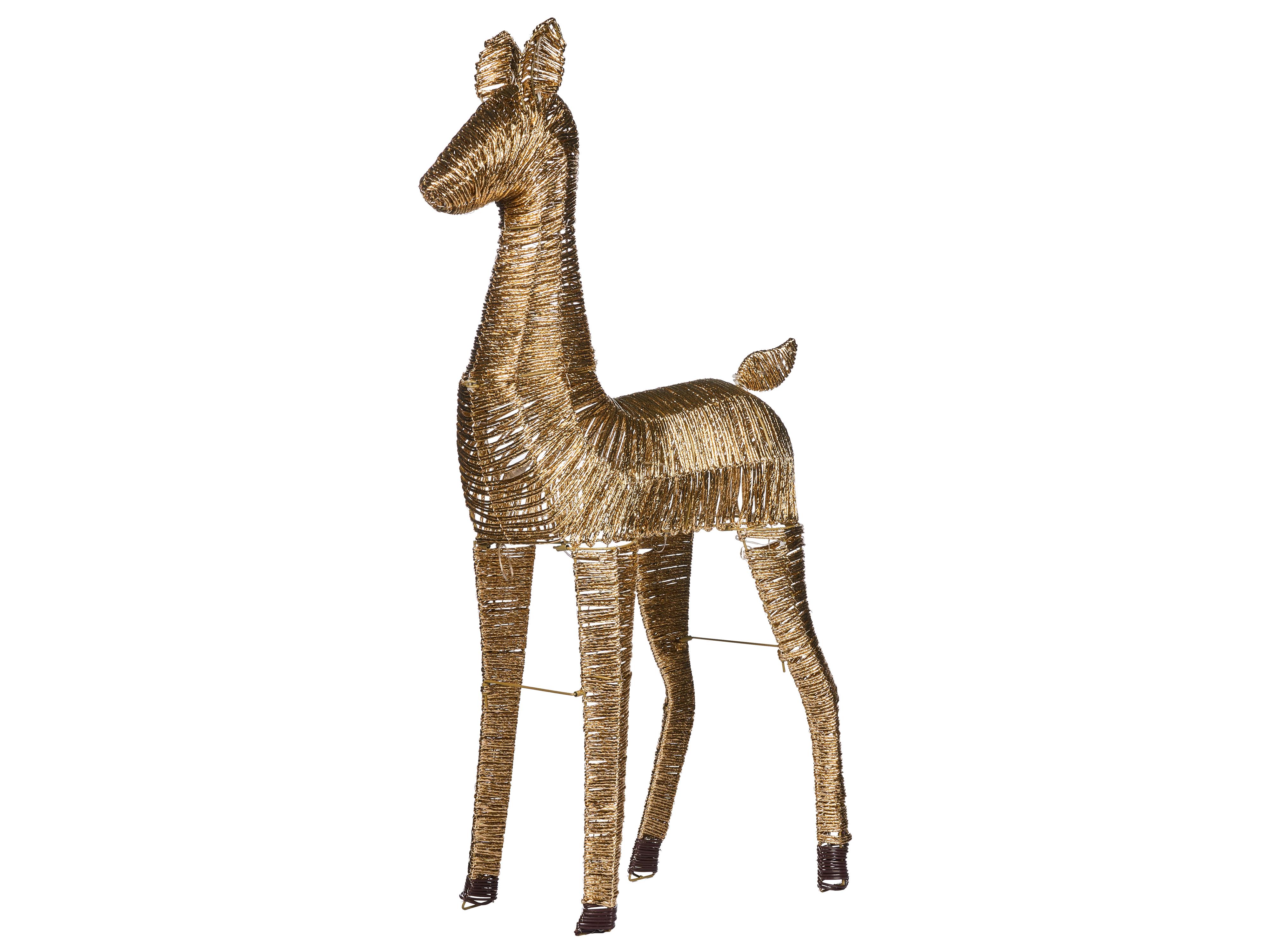 Kerstdecoratie LED AKUREYRI Rendier 110 cm Goud